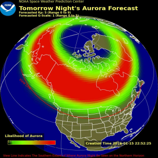 Auroral Viewline Forecast - Tomorrow